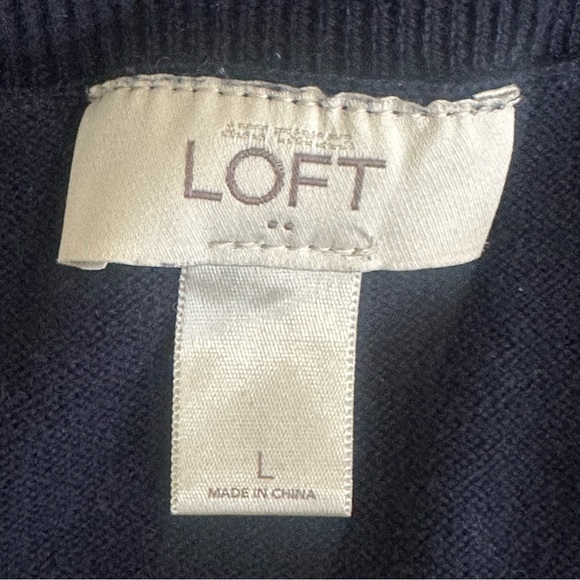 Loft Polar Bear Cotton Sweater Blue Crew Neck - Picture 2 of 4